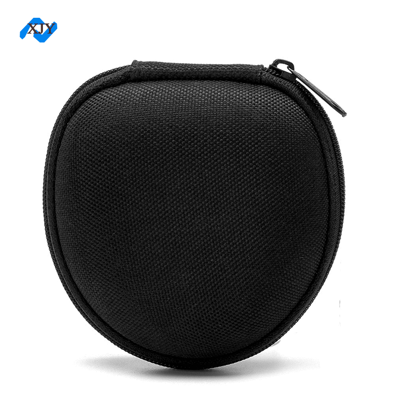 Hard shell shockproof black 1680D water resistant EVA earphone ear bud case for travel